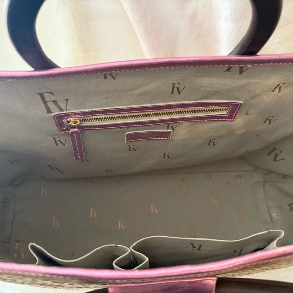 Frances Valentine Large Gold and Pink Shopper Basket Purse Kate Spade - Picture 3 of 12